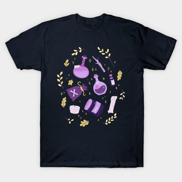 Brewing Potions T-Shirt by leanzadoodles
